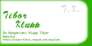 tibor klupp business card